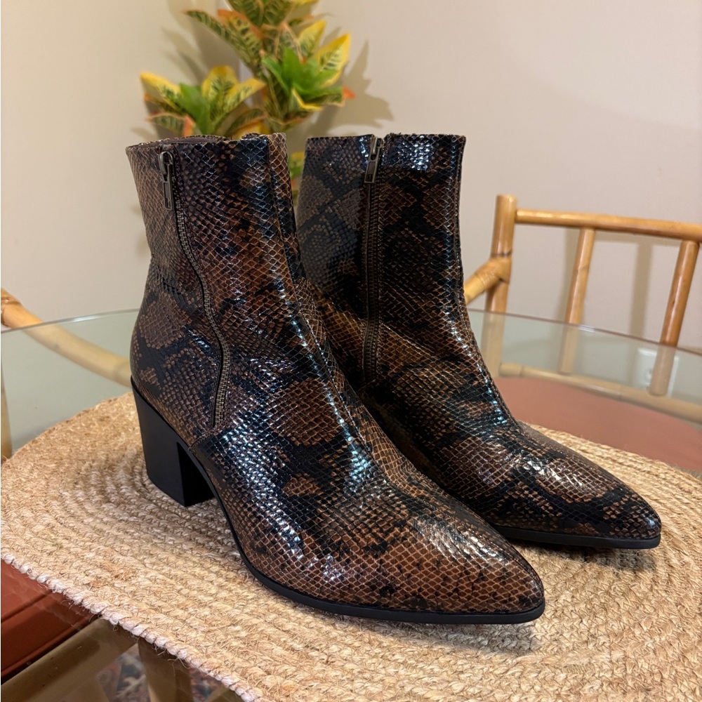 Men’s ASOS Brown Snake Print Ankle Boots